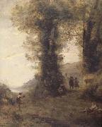 Jean Baptiste Camille  Corot Pastorale (mk11) oil painting reproduction